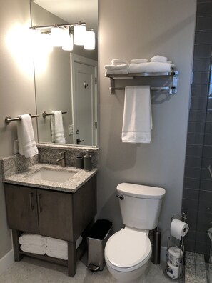 Shower, hair dryer, towels, soap - Beach Front Penthouse Riley's Retreat Island Inn (Treasure Island)