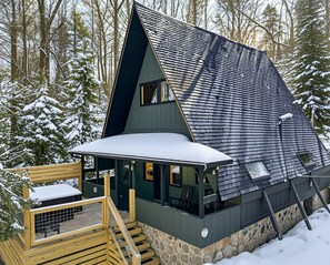 Exterior - Fall Escape: Cozy A-Frame, w/ Hot Tub & Fire Pit (Cosby)