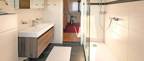 Dusche, Haartrockner, Handtücher