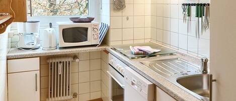 Kühlschrank, Mikrowelle, Ofen, Herdplatte