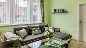 Fernseher, DVD-Player, Tischtennisplatte