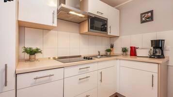 Fridge, microwave, stovetop, dishwasher