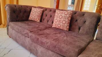 Deluxe Apartment | Living area | 24-inch Smart TV with digital channels