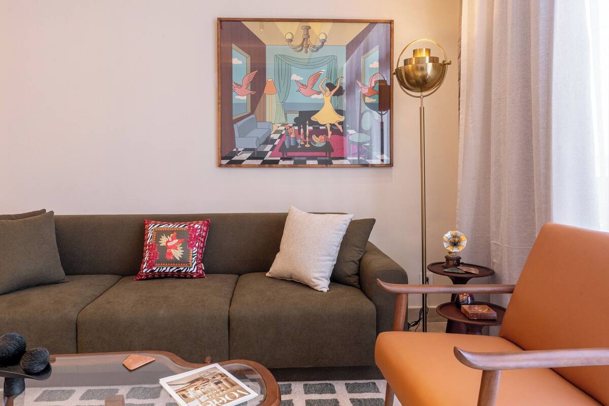 Classic Apartment, 2 Bedrooms, City View | Living area | 55-inch Smart TV with satellite channels