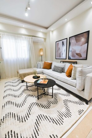 Apartment, 2 Bedrooms | Living area | 43-inch LCD TV with satellite channels - BIRD NEST Near AUC (New Cairo)