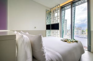 Quarto básico, 1 cama Queen, vista para o rio