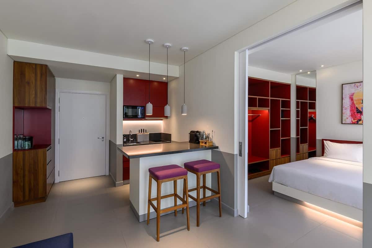 Premium bedding, down duvets, memory-foam beds, minibar