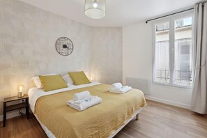 2 slaapkamers, een strijkplank/strijkijzer, wifi, beddengoed