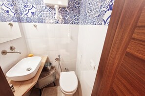 Ducha, secador de pelo, bidé y toallas