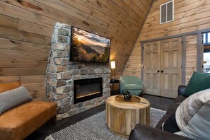 TV, fireplace, offices