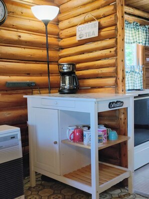 Interior - Rustic, two-story, log cottage, Lake-view, Pet-friendly, Downeast Maine (Edmunds Twp)