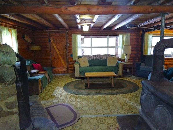 Fireplace, books