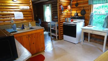 Fridge, microwave, oven, coffee/tea maker