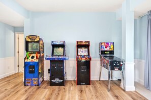 Game room - Oceanfront 6BR Pool, 2 Hot Tub Private Beach Games (Rodanthe)