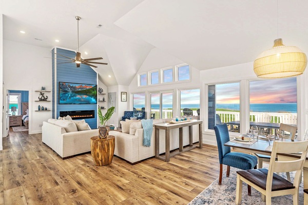 Smart TV, lareira, videogames, mesa de pingue-pongue