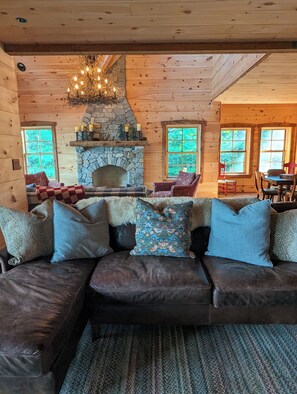 TV, fireplace, table tennis, books