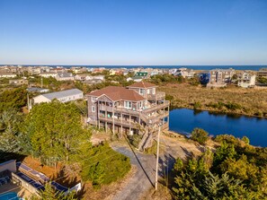 Exterior - Pet-friendly Waterfront Outdoor Haven w/ Pool, Hot Tub, Paddleboat (Waves)