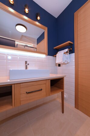Deluxe Room | Bathroom | Shower, rainfall showerhead, hair dryer, towels - Pension Les (Brežice)