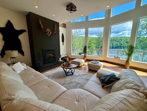 Smart TV, fireplace, video games, foosball