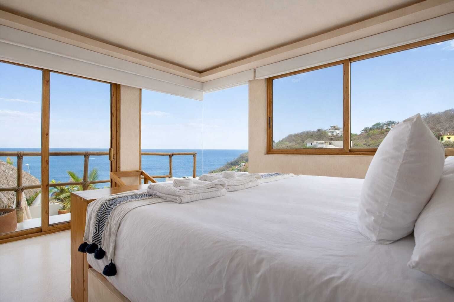 Chambre Deluxe, vue sur l’océan | Draps en coton égyptien, literie de qualité, coffre-fort