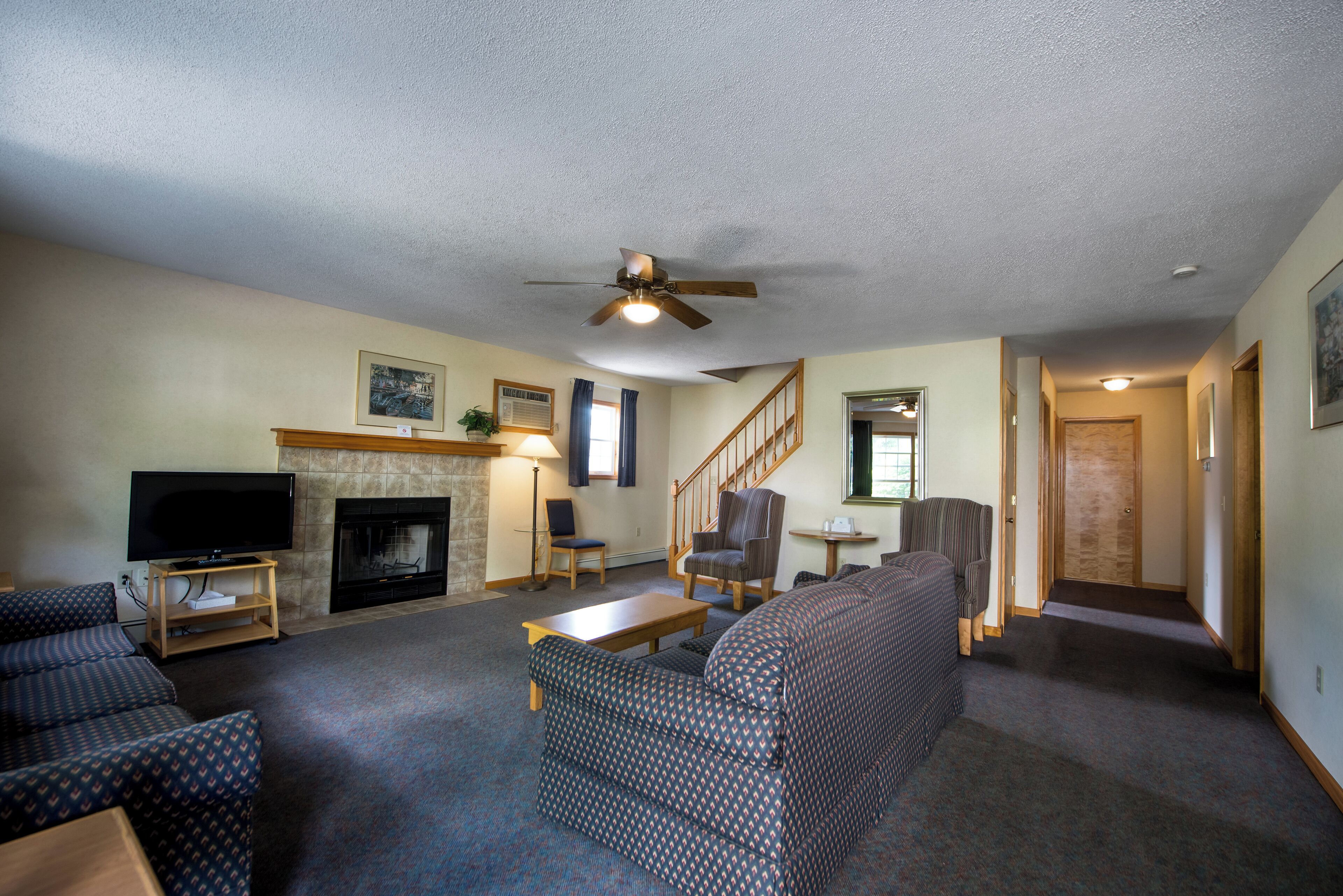 TV, fireplace, ping pong