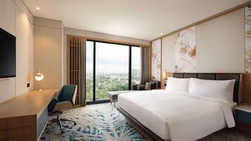 Sengetøy av topp kvalitet, senger med Select Comfort-madrass og minibar