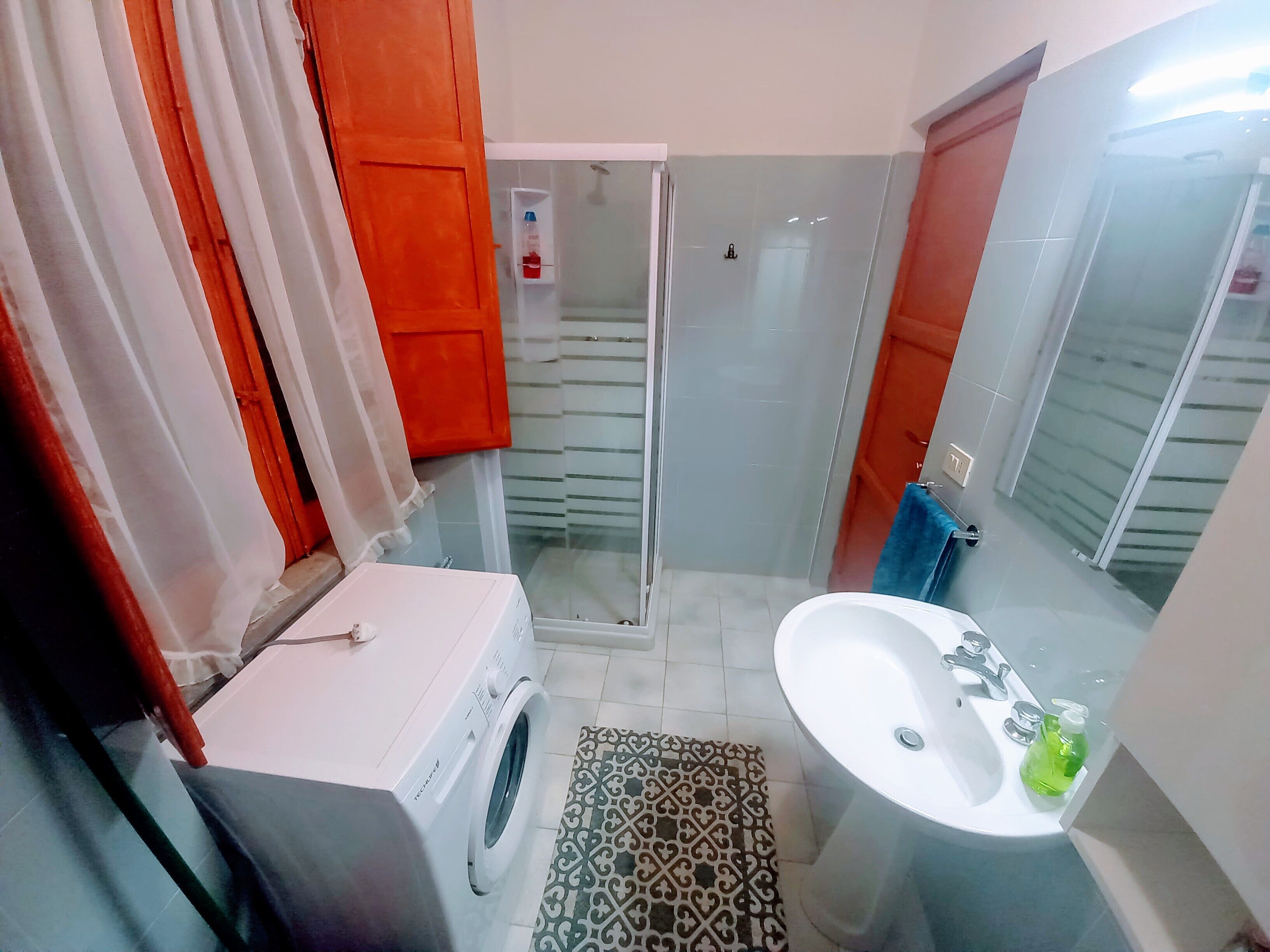 Ducha, bidé, toallas y papel higiénico