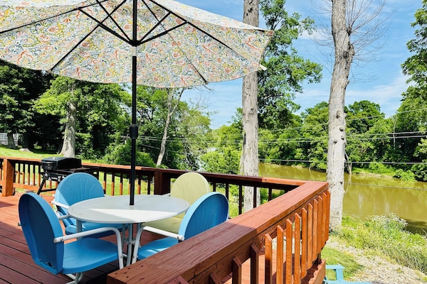Front deck with river view