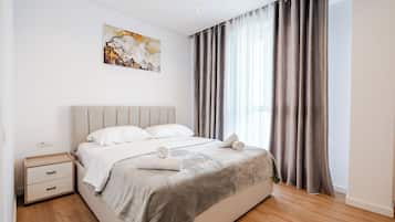 Apartamento Deluxe | Escritorio, sistema de insonorización, wifi gratis y ropa de cama