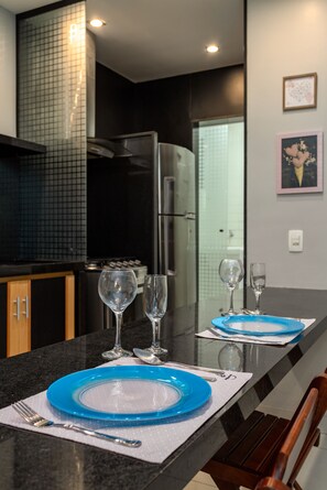 Fridge, microwave, coffee/tea maker, toaster