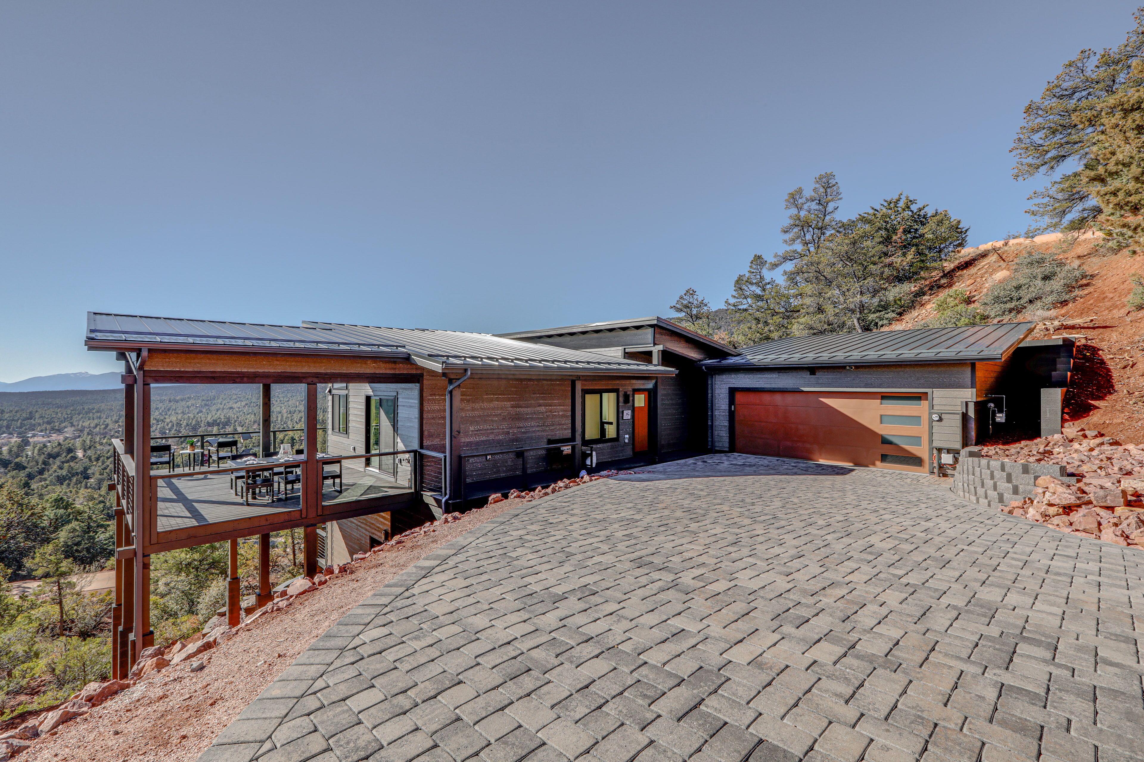 Modern Pine Retreat w/ Hot Tub & Panoramic Views!