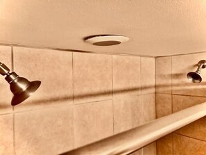 Hair dryer, towels, soap, shampoo - Downtown Condo Dedicated Parking Space (Asheville)