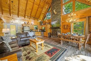 Smart TV, fireplace, video games, books