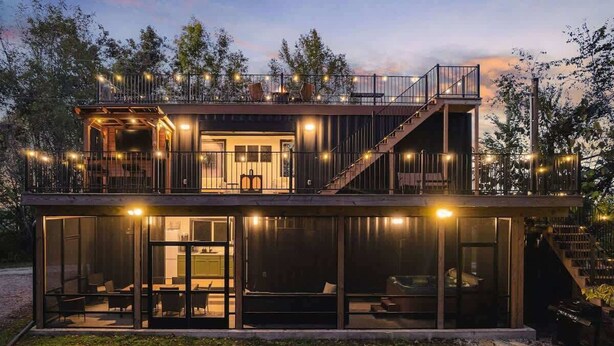 Exterior - Unique Shipping Container w/ Hot Tub & Lake Views (Baxter)
