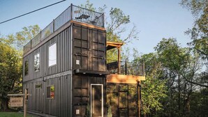 Exterior - Unique Shipping Container w/ Hot Tub & Lake Views (Baxter)