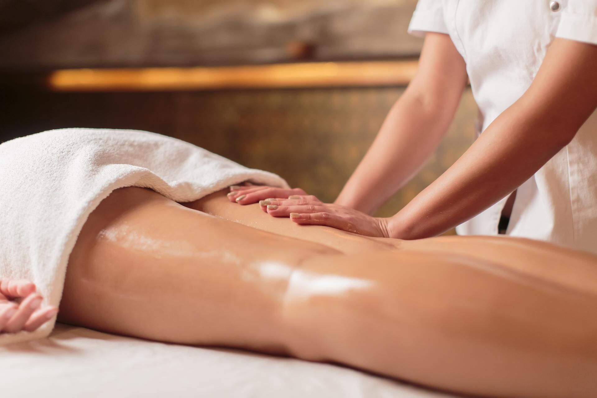 A massage therapy session in progress.
