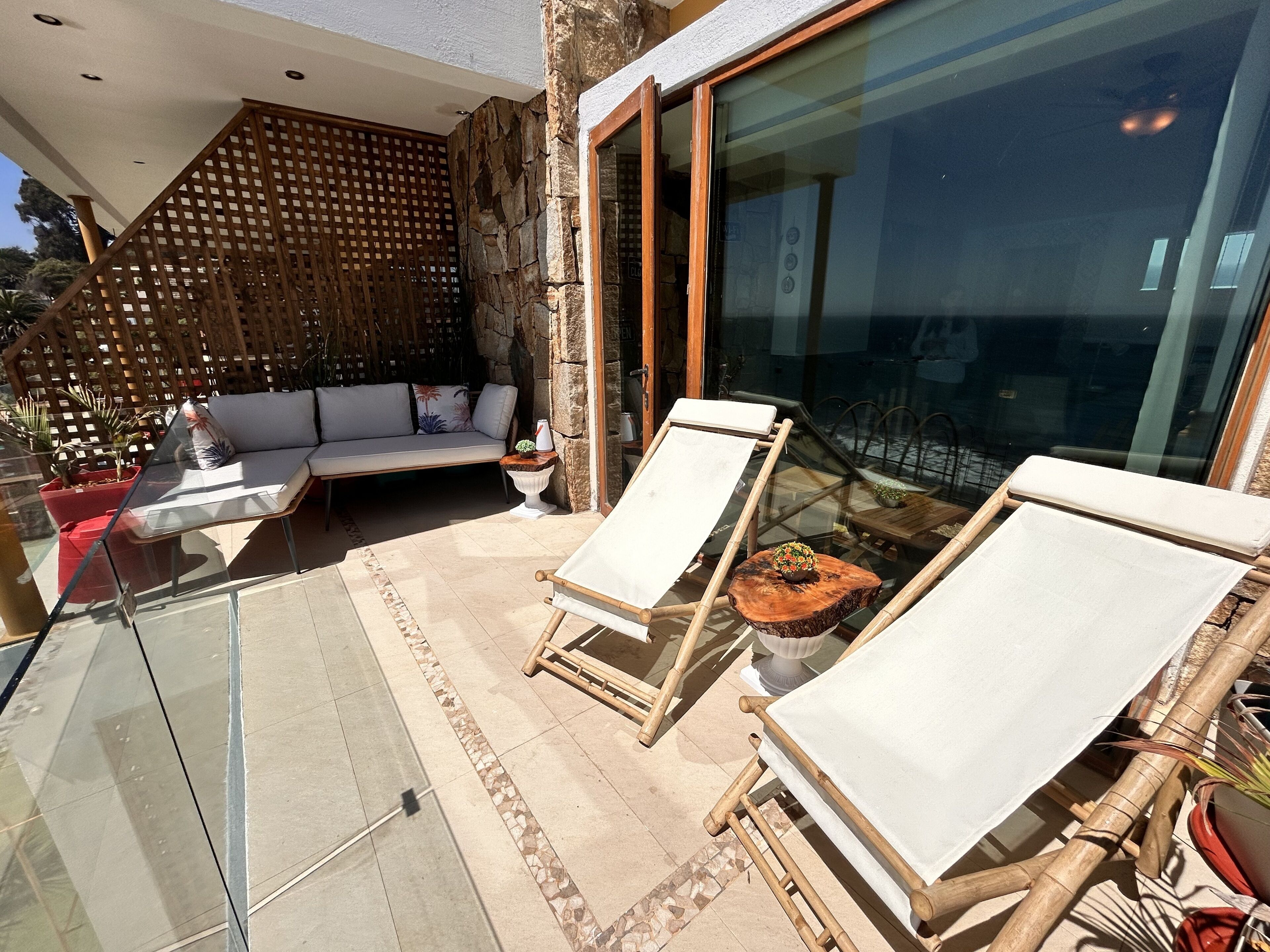 Chambre Double Lune de Miel, 1 chambre, non-fumeurs, vue mer | Terrasse/Patio