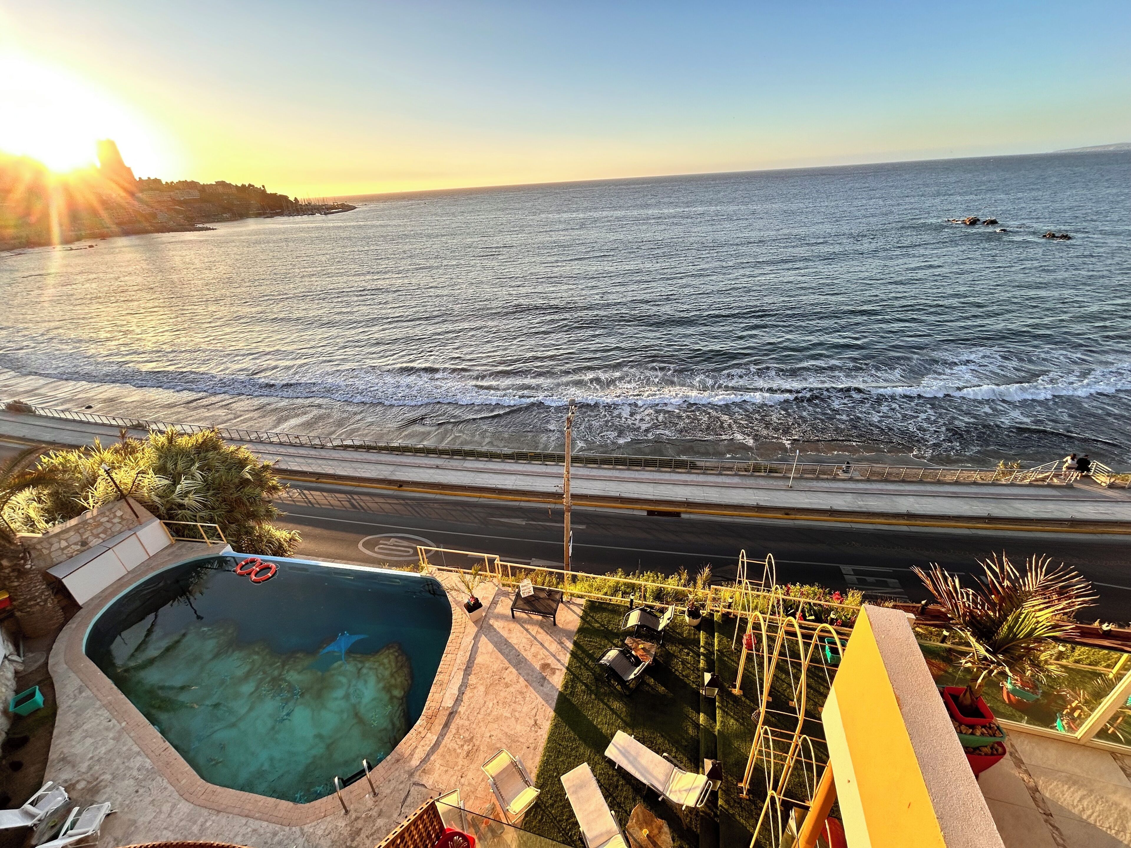 Kamar Double Desain, 1 kamar tidur, Bebas Asap Rokok, pemandangan laut | Teras/patio