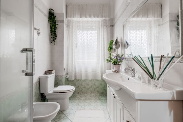 Dusche, Haartrockner, Bidet