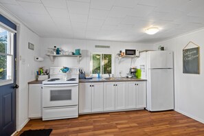 Microwave, oven, stovetop, coffee/tea maker - Ocean Breeze Cottage, Spacious 2 BRs, living room, full bathroom & a patio.   (York)