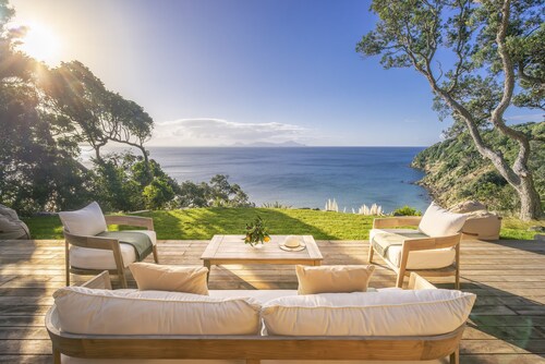 Clifftops - luxury tented lodge, sweeping views & beach, 90 mins from Auckland