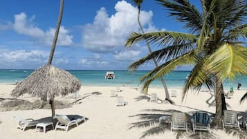 Sun loungers, beach towels