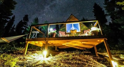 Star-gazing, pet-friendly, remote The Blind Cabin with Hot Tub near Missoula, MT