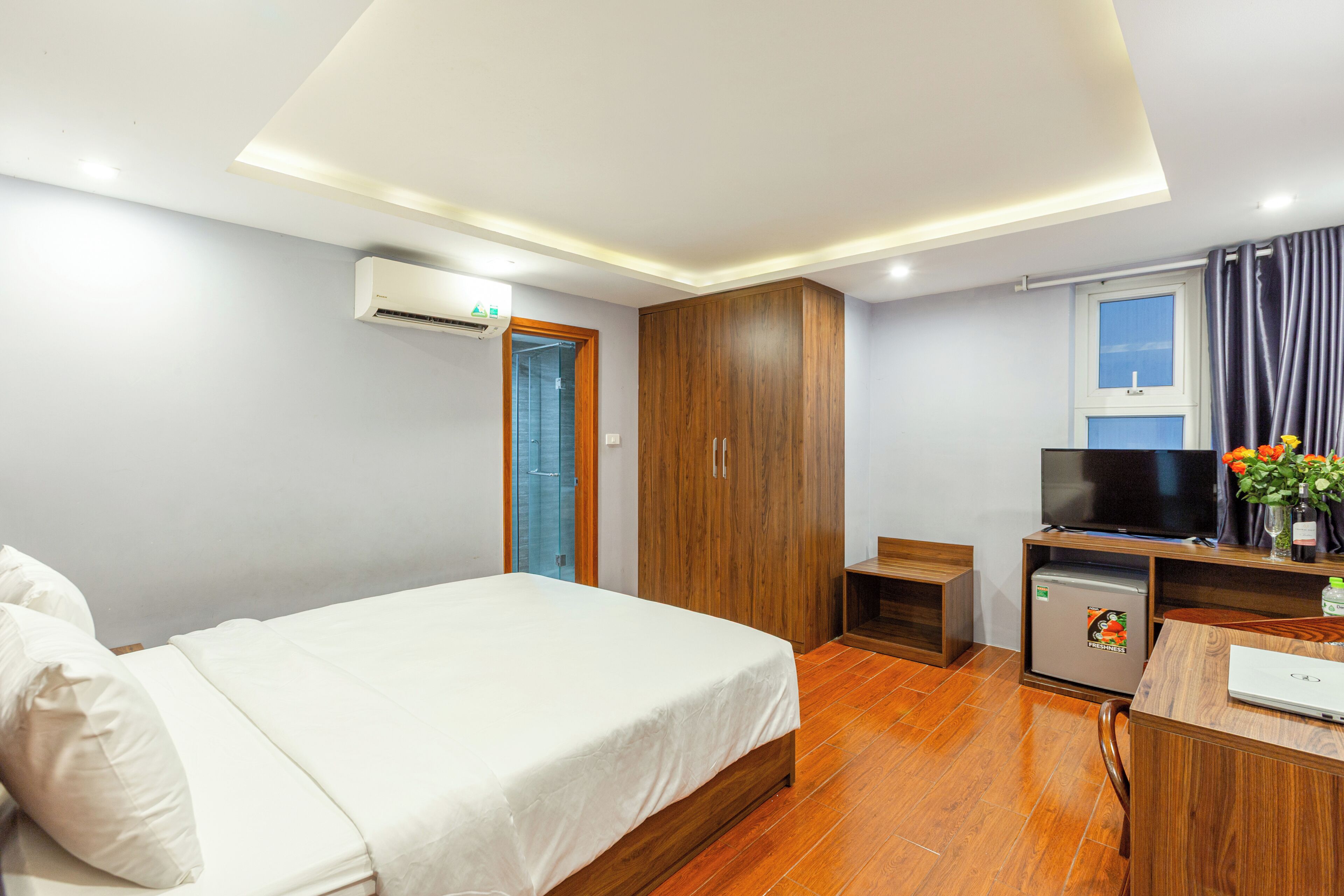 Habitación estándar doble | Escritorio y espacio para trabajar con un portátil