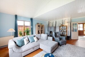 Televisión, chimenea, videojuegos y reproductor de DVD 