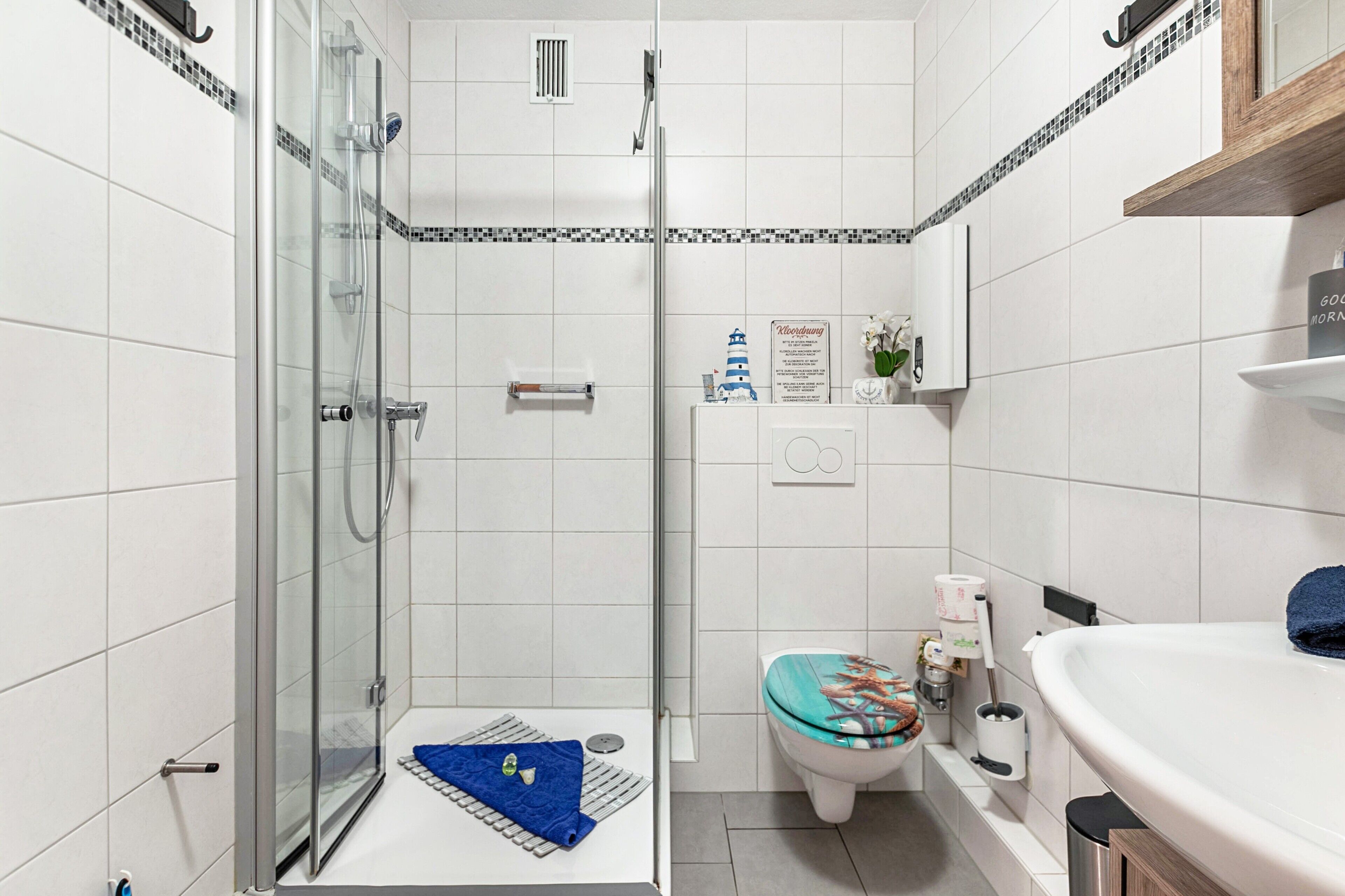 Dusche, Haartrockner, Handtücher