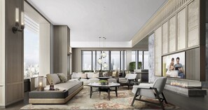 Apartamento Premier, 3 habitaciones | Escritorio, espacio para trabajar con un portátil, cortinas opacas