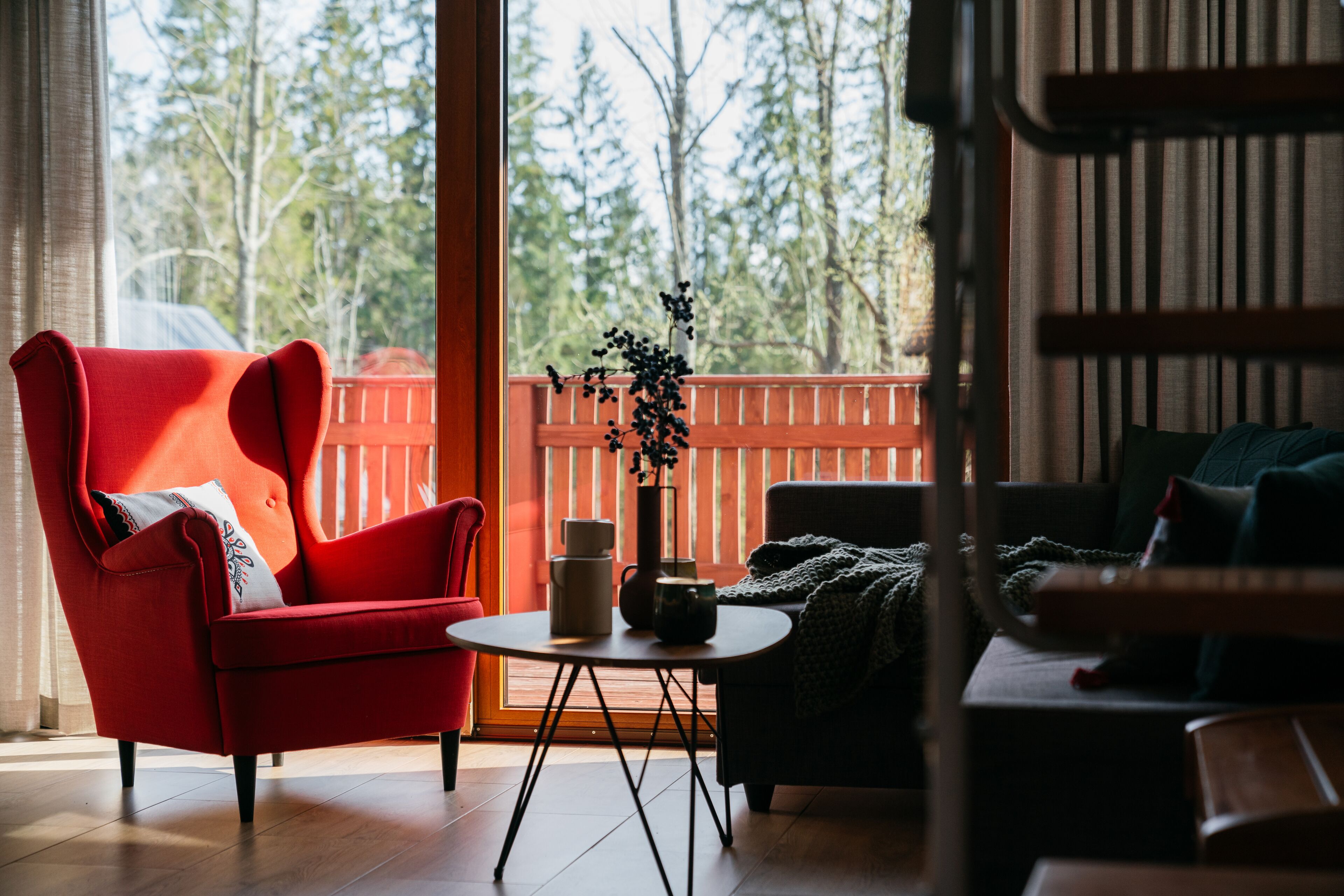 舒適小木屋 | 客廳 | 42 吋平面電視連數碼電視頻道、壁爐