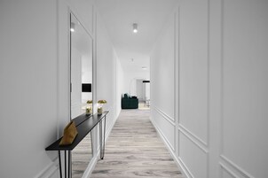 Two-Bedroom Deluxe Apartment with Balcony | Living area | 55-inch Smart TV with digital channels, Netflix, first-run movies