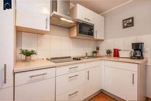 Fridge, microwave, stovetop, dishwasher